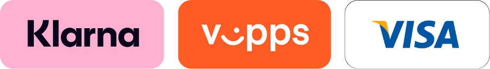 Trygg betaling med Klarna, Vipps eller kortbetaling Visa og Mastercard