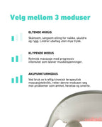 H7 ultra kommer med tre moduser og tre intensiteter fra eltende modus, klypende og akupunktur