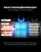 SKG G7 Pro Fold massasjeapparat – smart teknologikombinasjon med puls, vibrasjon, varme og rødt lys som trenger dypt ned i muskler og bindevev. Effektiv behandling av nakkesmerter med varig lindring og forebygging av kroniske plager