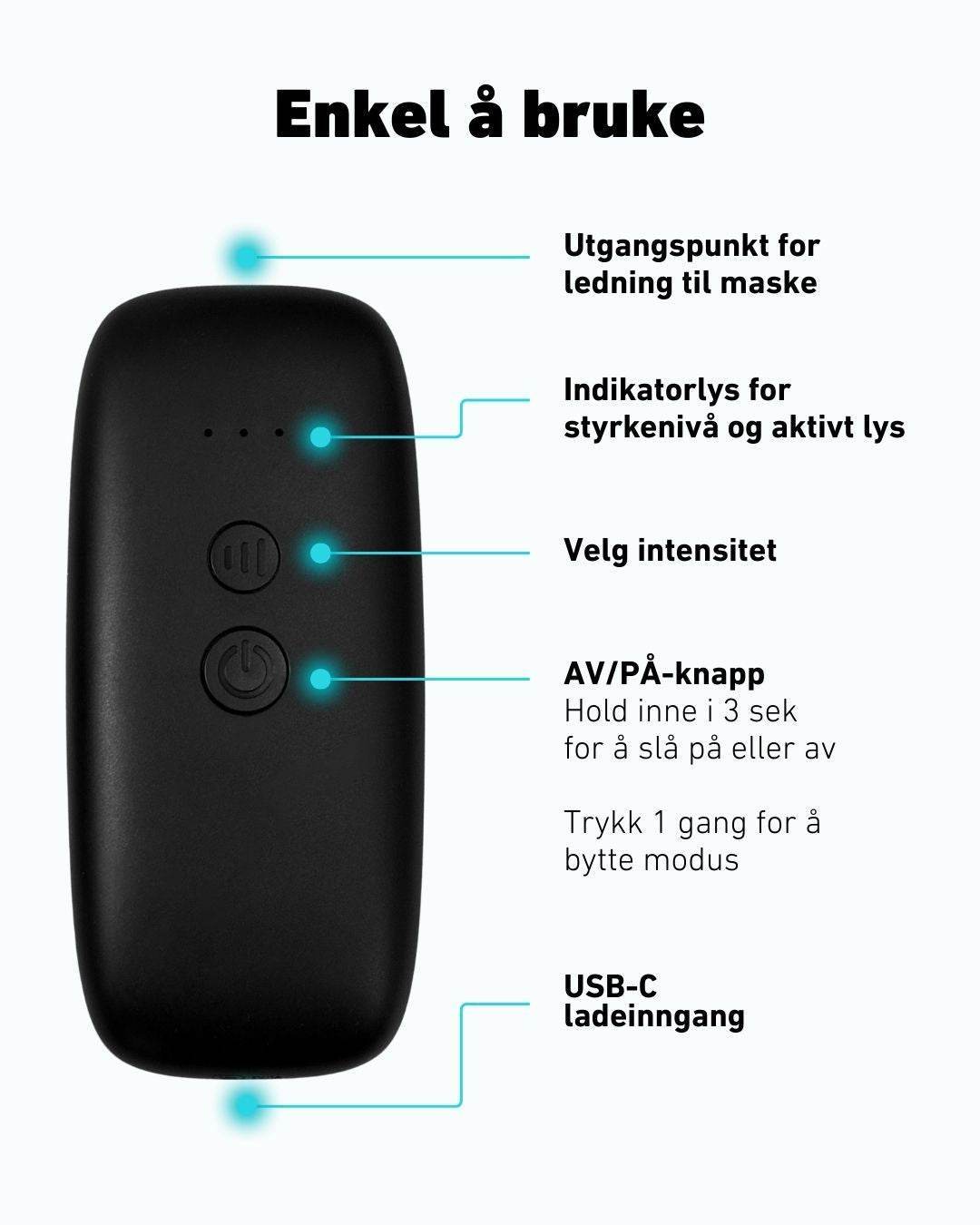 LED-lysmaske ansikt mot akne, rynker og pigmentflekker