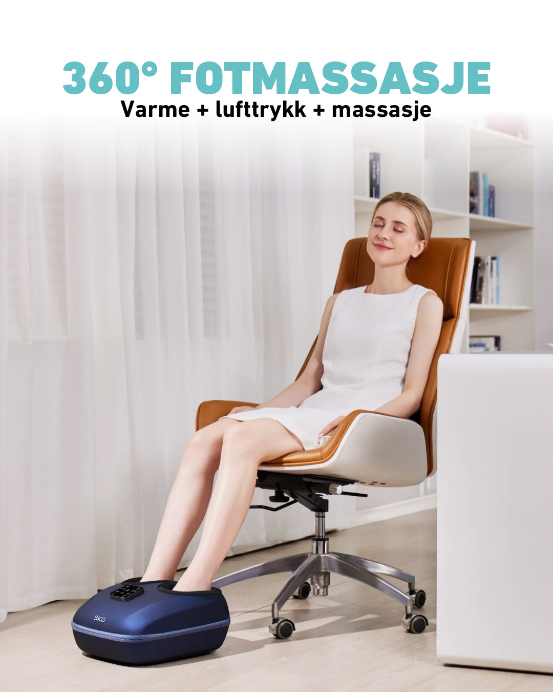 Fotmassasjeapparat med varme og luftkompresjon