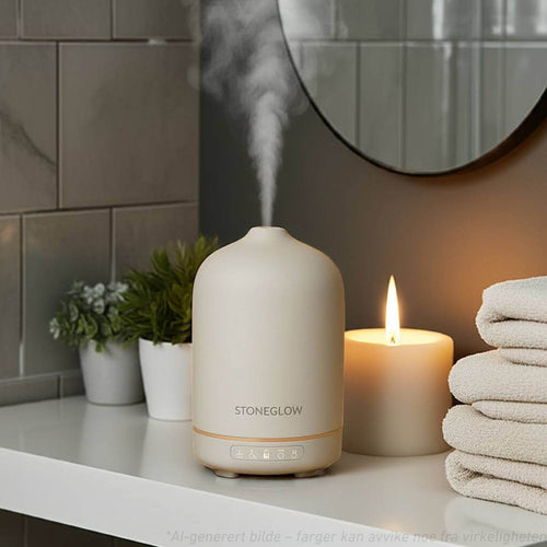 Moderne diffuser for eteriske oljer med innebygget timer og lys.