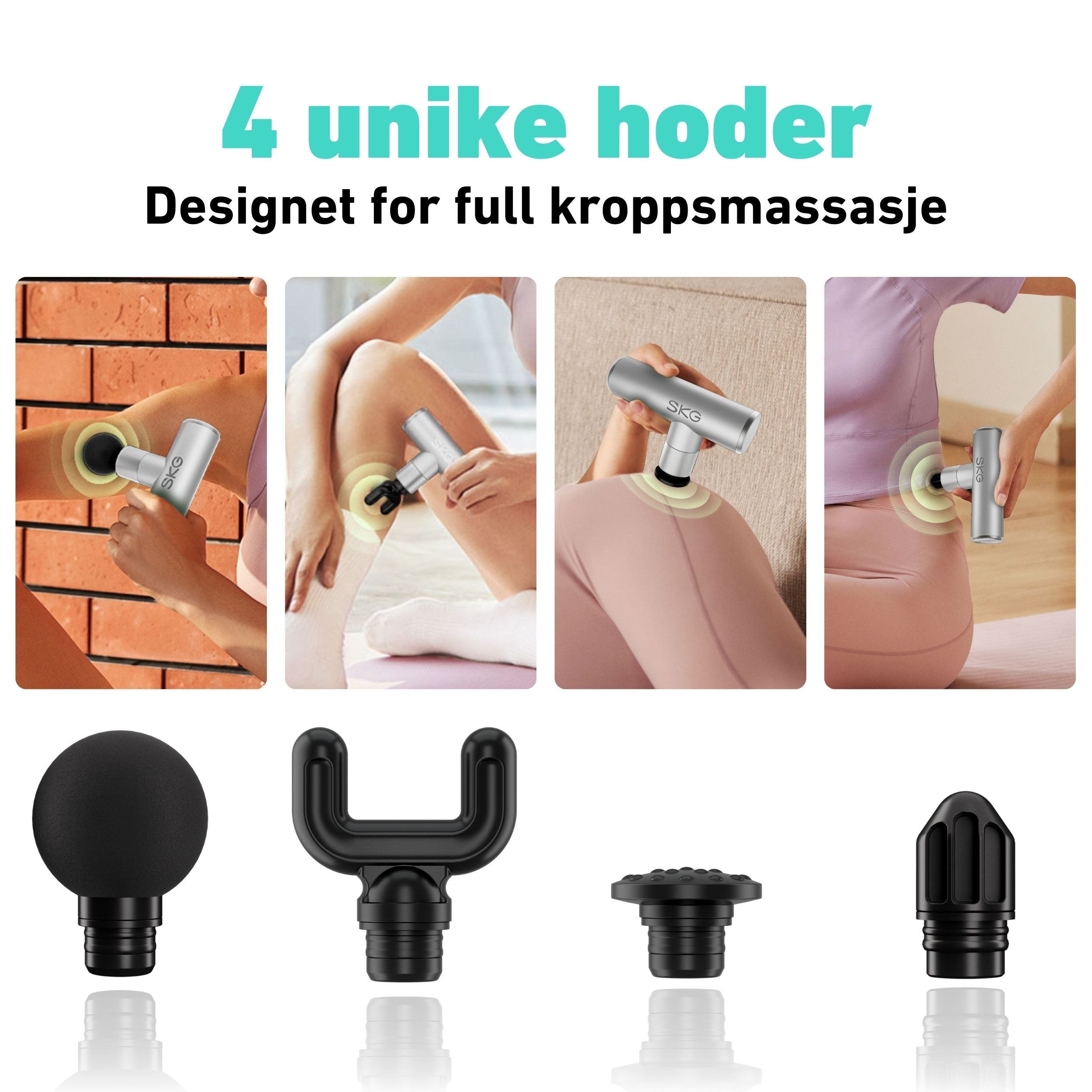 Ideell for bruk på nakke, skuldre, rygg og ben.

