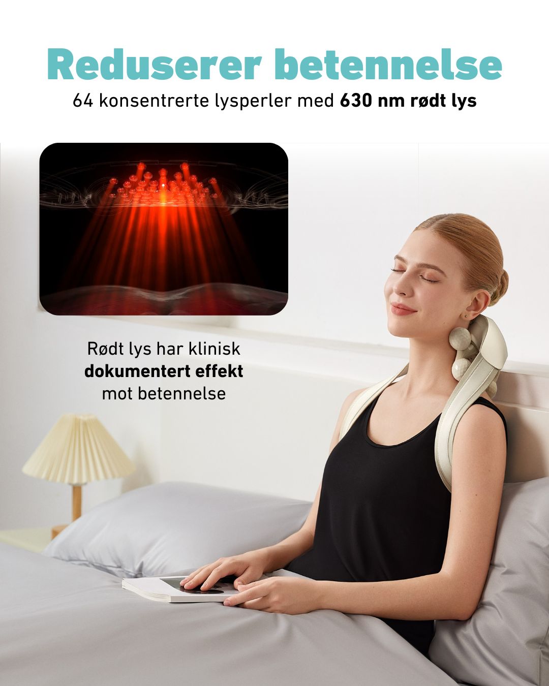 Reduserer betennelse med dyp og omfattende varmeterapi fra 630 nm rødt lys